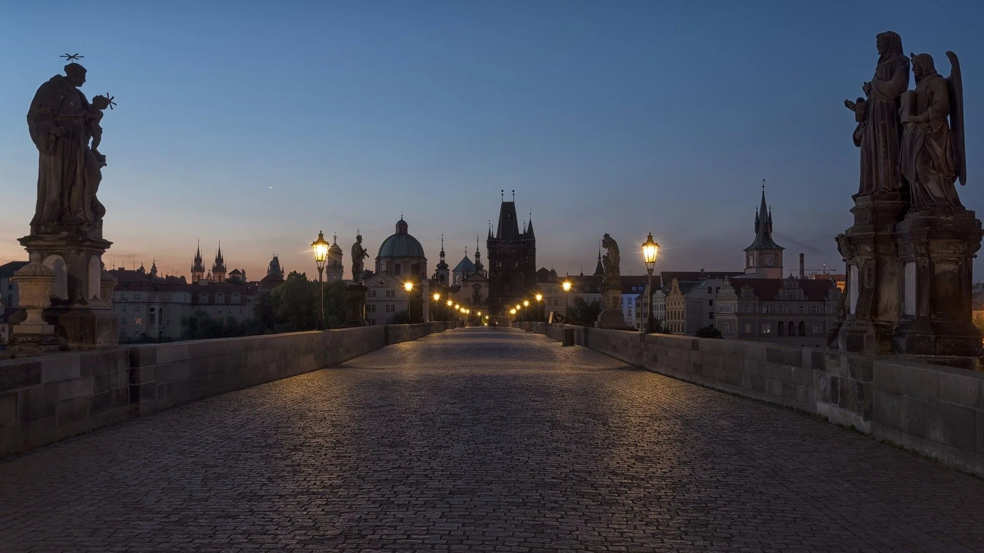 Prague street in the historic centre